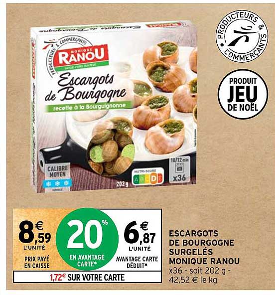 escargots de bourgogne surgelés monique ranou