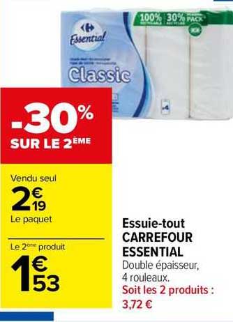 essuie-tout carrefour essential