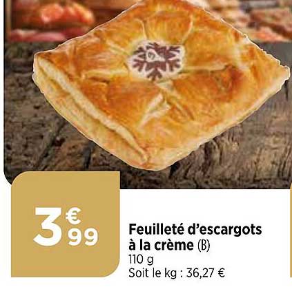 feuilleté d'escargots à la crème