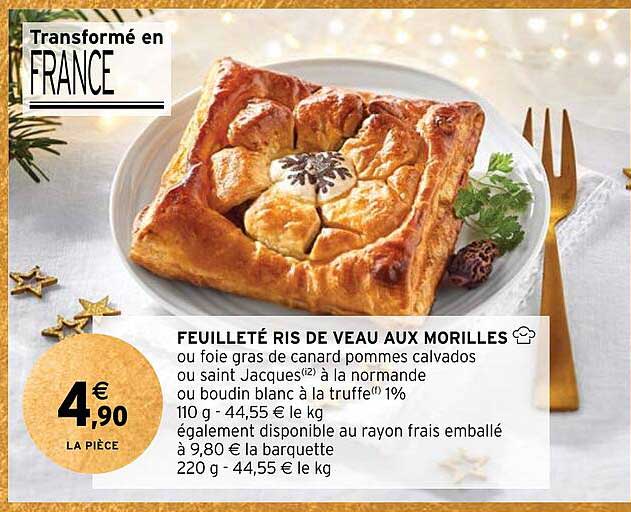 feuilleté ris de veau aux morilles