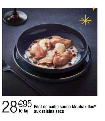 filet de caille sauce monbazillac aux raisins secs