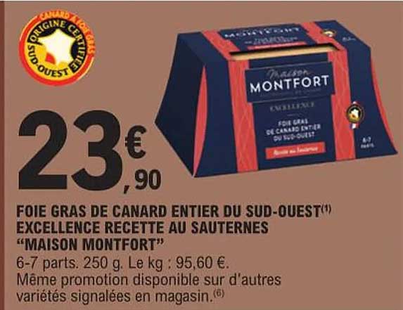 foie gras de canard entier du sud-ouest excellence recette au sauternes "maison montfort"