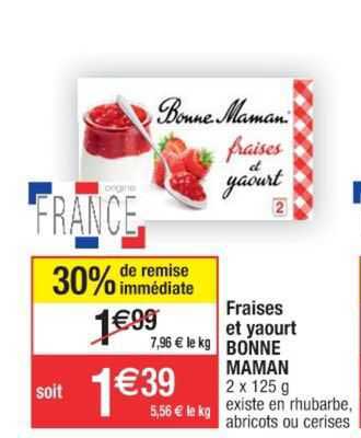 fraises et yaourt bonne maman