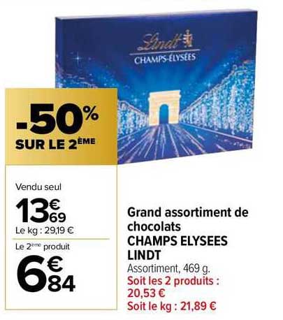 grand assortiment de chocolats champs elysees lindt