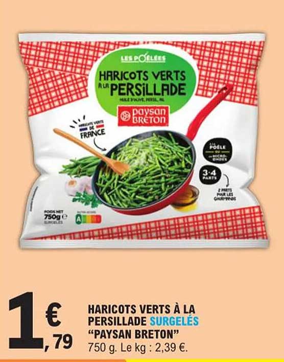 haricots verts à la persillade surgelés "paysan breton"