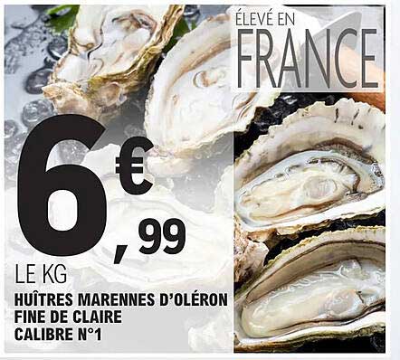 huîtres marennes d'oléron fine de claire calibre n°1