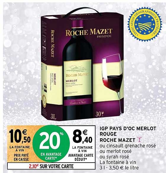 igp pays d'oc merlot rouge roche mazet
