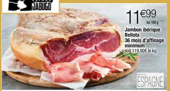 jambon ibérique bellota 36 mois d'affinage minimum