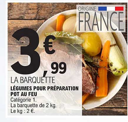 La Barquette Légumes Pour Préparation Pot Au Feu