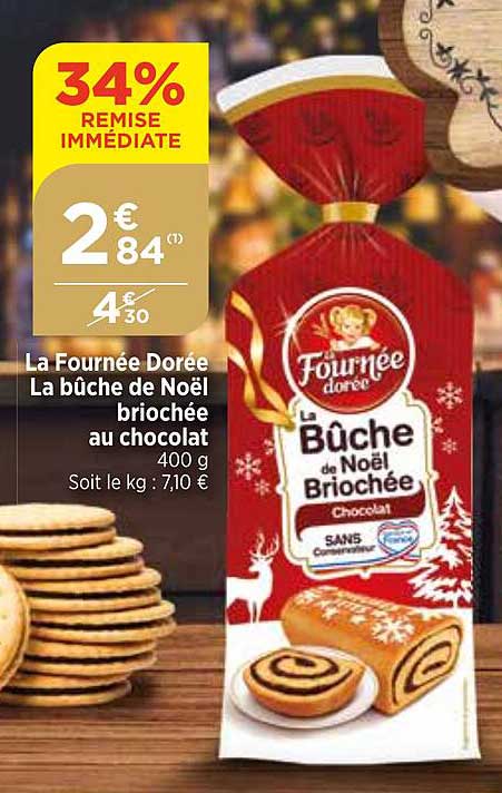 la fournée dorée la bûche de noël briochée au chocolat