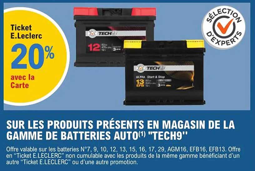 La Gamme De Batteries Auto "tech9"