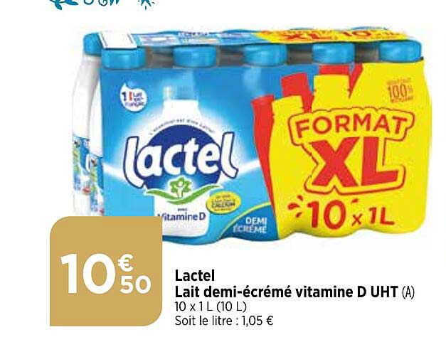 lactel lait demi-écrémé vitamine d uht