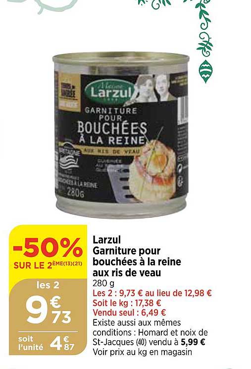 larzul garniture pour bouchées à la reine aux ris de veau