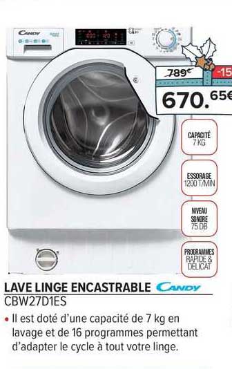 lave linge encastrable candy