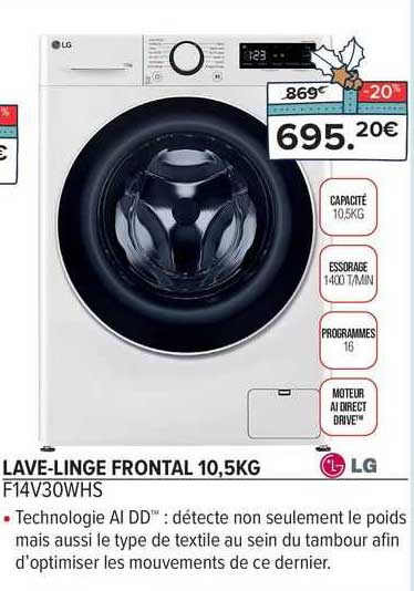 lave-linge frontal 10,5 kg lg
