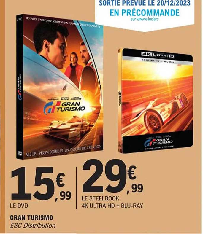 le dvd gran turismo, le steelbook 4k ultra hd + blu-ray