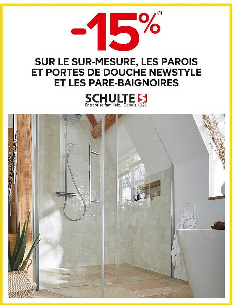 le sur-mesure, les parois et portes de douche newstyle et les pare-baignoires schulte