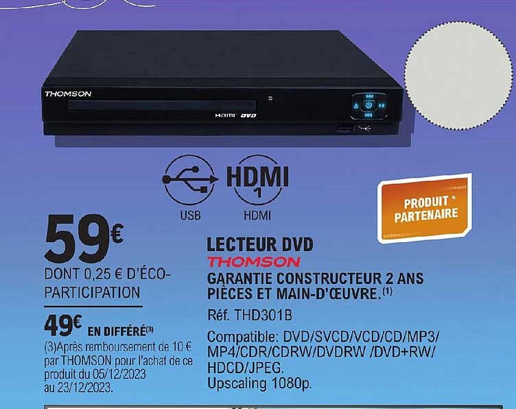 lecteur dvd thomson