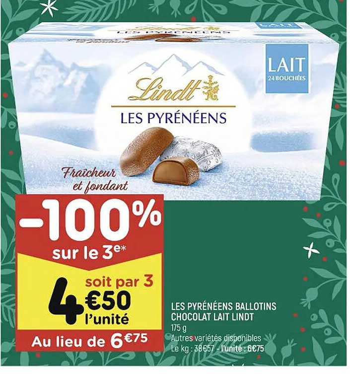 les pyrénées ballotins chocolat lait lindt