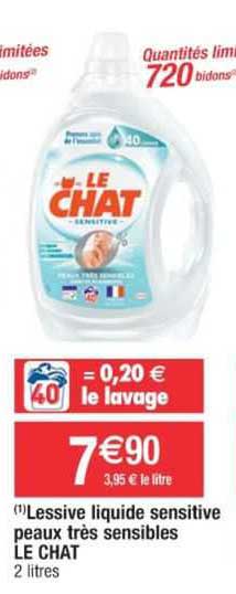 lessive liquide sensitive peaux très sensibles le chat