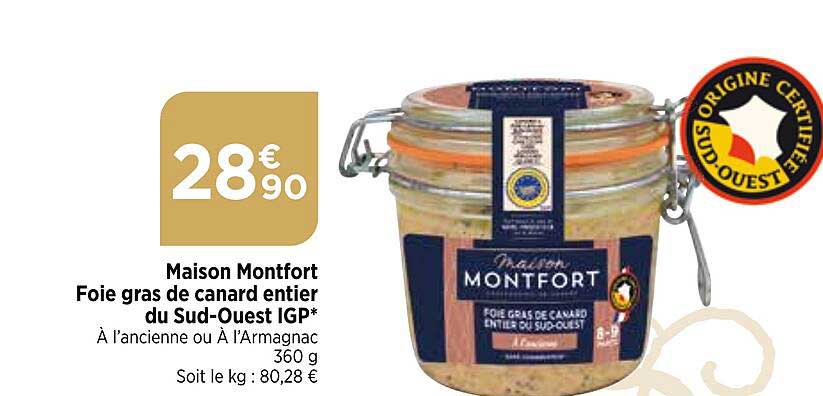 maison montfort foie gras de canard entier du sud-ouest igp