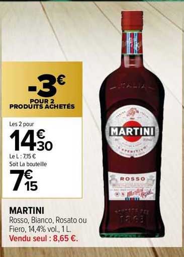 Martini Rosso, Bianco, Rosato Ou Fiero