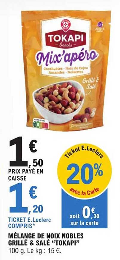 mélange de noix nobles grillé & salé "tokapi"