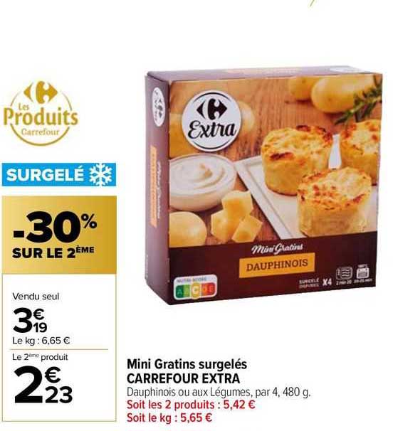 Mini Gratins Surgelés Carrefour Extra