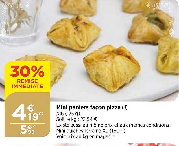 mini paniers façon pizza