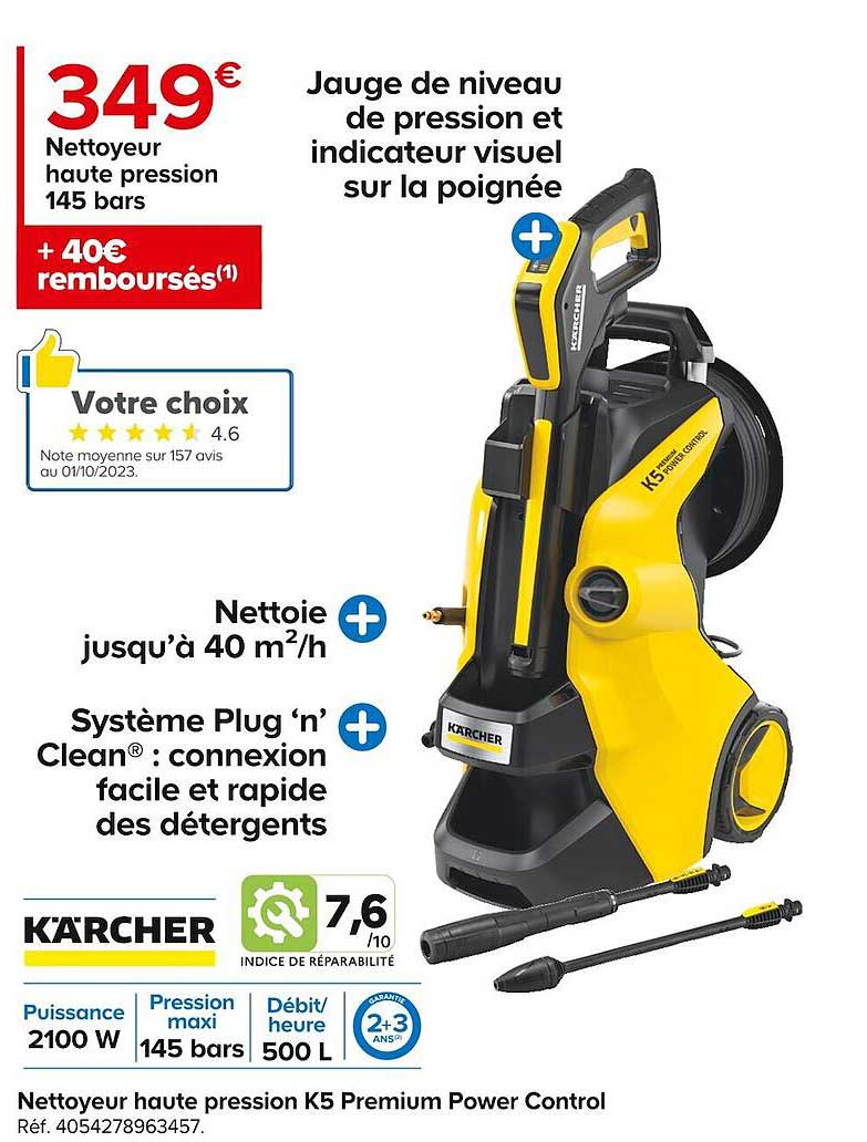 nettoyeur haute pression 145 bars k5 premium power control kärcher