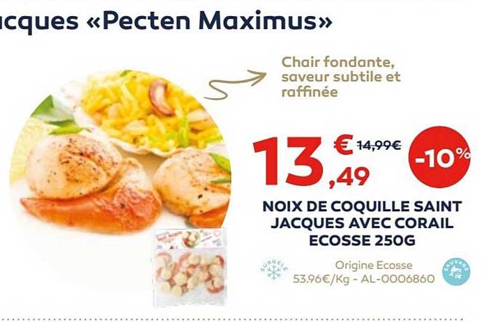 noix de coquille saint jacques avec corail écosse 250 g