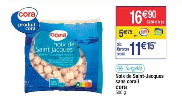 noix de saint-jacques sans corail cora
