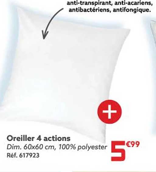 oreiller 4 actions