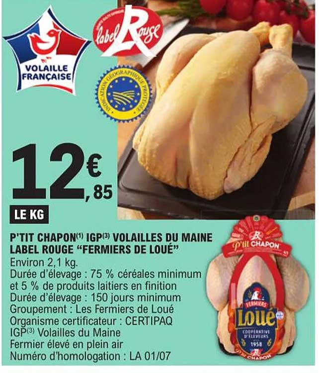 P'tit Chapon Igp Volailles Du Maine Label Rouge "fermiers De Loué"