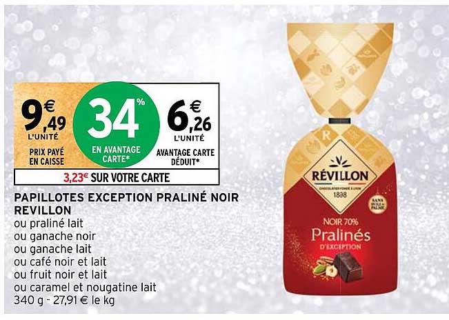 papillotes exception praliné noir révillon