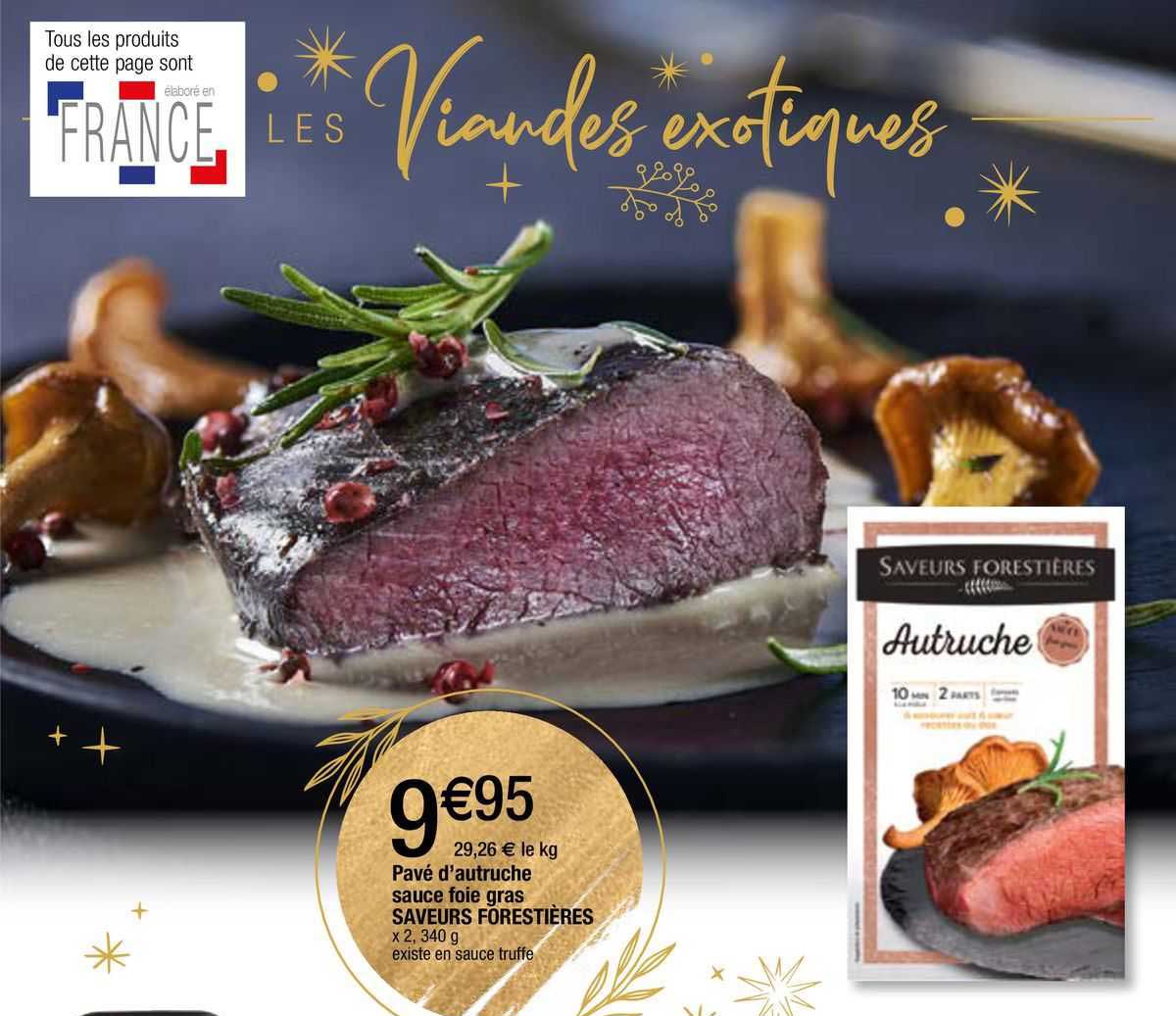 pavé d'autruche sauce foie gras saveurs forestières