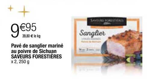 pavé de sanglier mariné au poivre de sichuan saveurs forestières