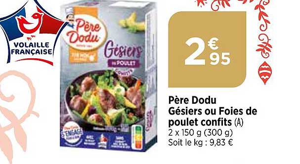 père dodu gésiers ou foies de poulet confits