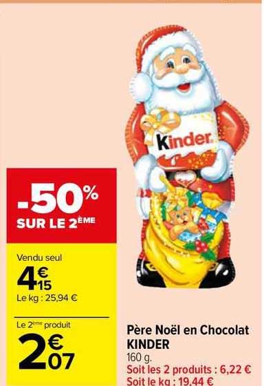 Père Noël En Chocolat Kinder