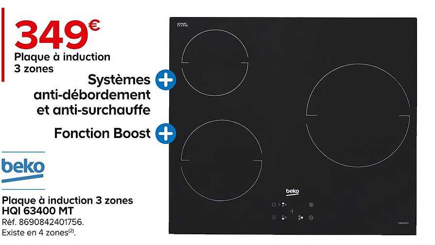 plaque à induction 3 zones beko