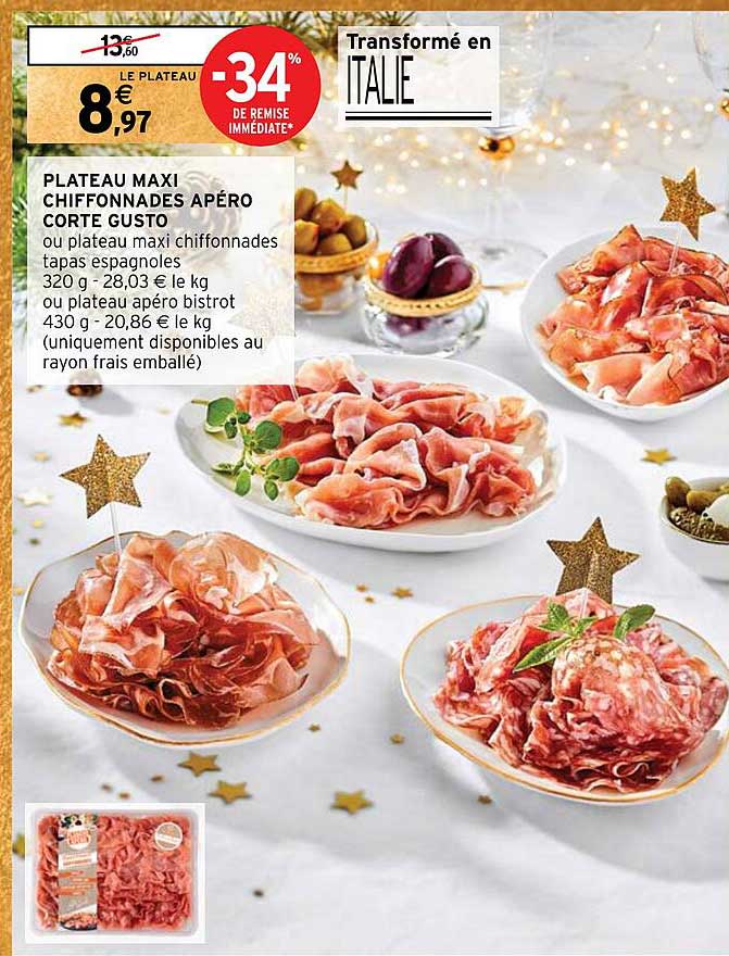 plateau maxi chiffonnade apéro corte gusto