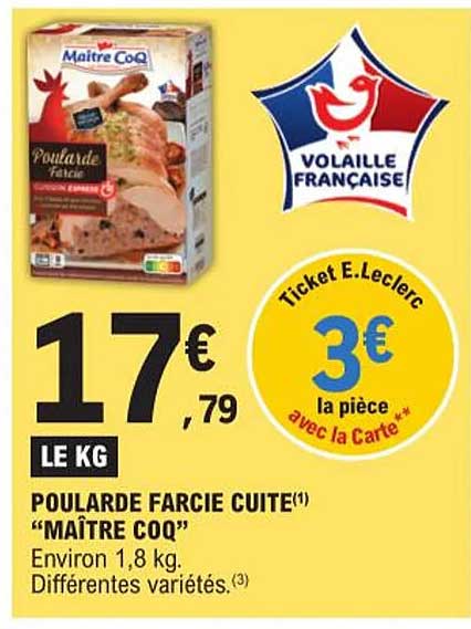 poularde farcie cuite "maître coq"