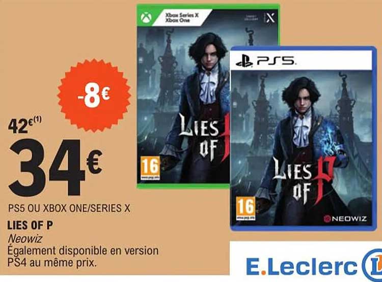 ps5 ou xbox one/series x lies of p