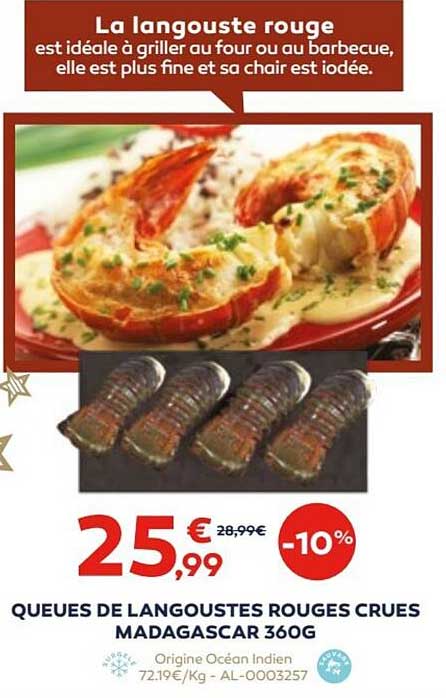 Queues De Langoustes Rouges Crues Madagascar 360 G