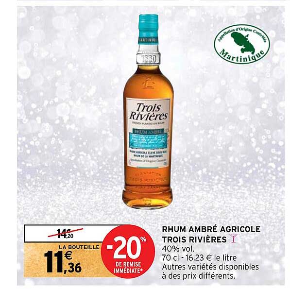 rhum ambré agricole trois rivières