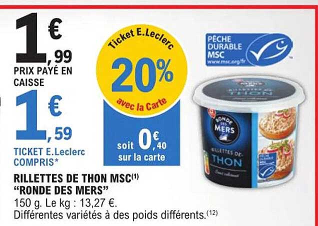 rillettes de thon msc "ronde des mers"