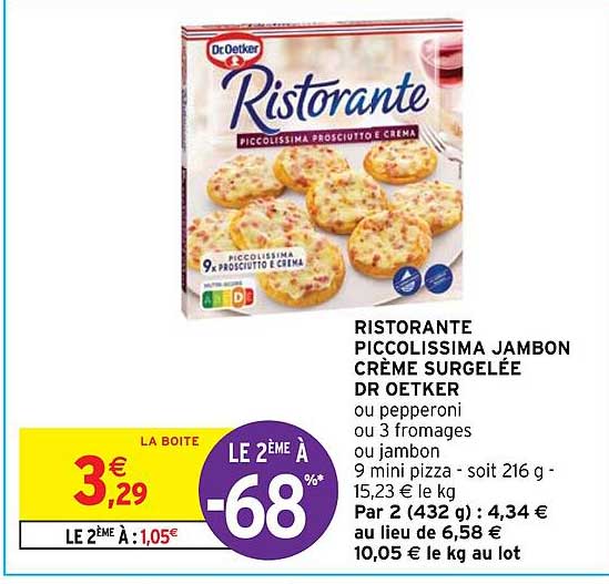 Ristorante Piccolissima Jambon Crème Surgelée Dr Oetker