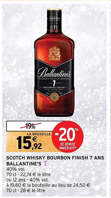 Scotch Whisky Bourbon Finish 7 Ans Ballantine's