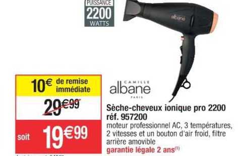 sèche-cheveux ionique pro 2200 albane