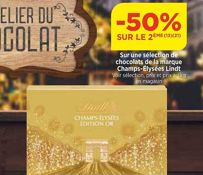 sélection de chocolats de la marque champs-élysées lindt